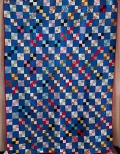 Colcha Vintage - Azul 4 Patches - Acolchoada à Mão 63" X 84", usado comprar usado  Enviando para Brazil