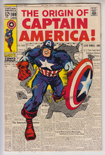 CAPTAIN AMERICA # 109  -VF 7.5  KEY ORIGIN CLASSIC JACK KIRBY COVER CENTS  1969 comprar usado  Enviando para Brazil
