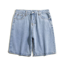 Shorts jeans masculino slim perna reta calça jeans curta meia calça street casual comprar usado  Enviando para Brazil