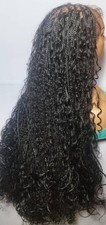 Usado, Tranças box sem nós para cabelo humano BOHO. Peruca trançada preta 35 polegadas. Cabelo de bebê de renda completa comprar usado  Enviando para Brazil