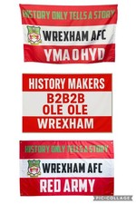 Banners de bandeira de torcedores de futebol Wrexham FC tamanhos L 5 x 3' ou S 3 x 2' vendedor do Reino Unido comprar usado  Enviando para Brazil