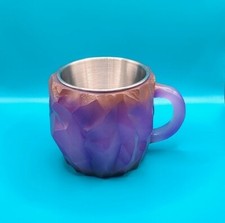 Caneca de café textura de resina de cristal mineral, capacidade de 200 ml - roxo escuro comprar usado  Enviando para Brazil