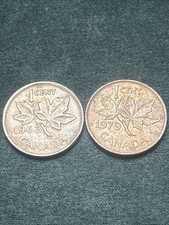 Moeda de cobre circulada vintage 1963/1979 canadense 1 centavo folha de bordo, usado comprar usado  Enviando para Brazil