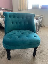 Dunelm teal velvent for sale  WEMBLEY