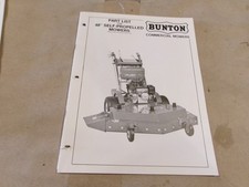 Bunton parts list for sale  Jasper