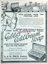 Sabonete Gibb's COLD CREAM 'At the Front' Anúncio da Primeira Guerra Mundial: Impressão Antiga Original de 1914 comprar usado  Enviando para Brazil