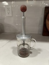 Picador de nozes vintage PAMCO com cabo vermelho com vidro 1 1/2 xícara tem fundo de madeira! comprar usado  Enviando para Brazil
