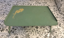Bandeja dobrável grande vintage madeira pintada ajustável década de 1940 TV cama inclinável comprar usado  Enviando para Brazil