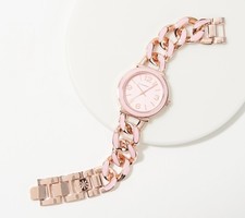 Isaac Mizrahi Live! Relógio de corrente rosa doce esmalte Curb, tamanho único comprar usado  Enviando para Brazil