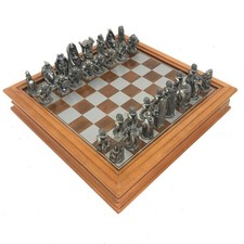 pewter chess set for sale  ROMFORD