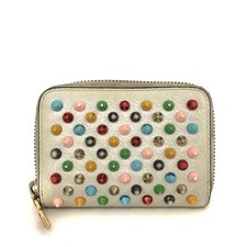 Carteira Christian Louboutin Panettone Spike couro moeda branca/2BF2193, usado comprar usado  Enviando para Brazil