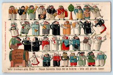 Cartão postal da Alemanha We All Drink Beer Barrel Drinkers c1930's publicado em relevo comprar usado  Enviando para Brazil