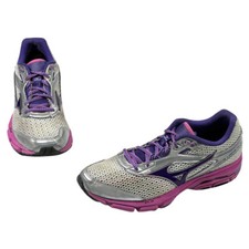 Tênis de corrida feminino Mizuno Wave Legend 3 tamanho 10 prata rosa roxo 410696006V, usado comprar usado  Enviando para Brazil