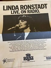 Linda Ronstadt, The Source Radio Show, Página Inteira Anúncio Promocional Vintage comprar usado  Enviando para Brazil