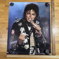 Pôster promocional Michael Jackson 24”x29 3/4” turnê “Bad” sem marca comprar usado  Enviando para Brazil