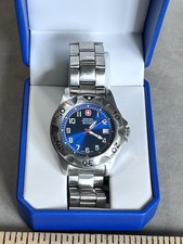 Relógio de mergulho Wenger Swiss militar masculino quartzo 79958 aço inoxidável 100m azul comprar usado  Enviando para Brazil