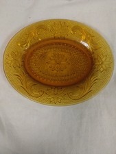 Tiara vintage Indiana vidro âmbar dourado lanche prato  comprar usado  Enviando para Brazil