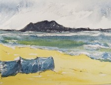 Original watercolour beach for sale  WIRRAL