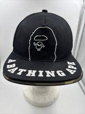 🔥🔥A Bathing Ape aba de viseira dupla preta e camuflada SnapBack Bape autêntica RARA comprar usado  Enviando para Brazil