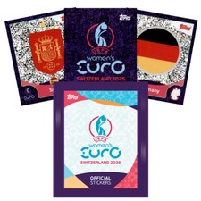 Topps UEFA Damskie EURO 2025 Szwajcaria Naklejka 1-156 Logo, Stadion na sprzedaż  Wysyłka do Poland