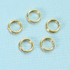 Chaveiros de ouro amarelo sólido 5 mm 14K anéis de salto divididos variáveis (1) ou (5), usado comprar usado  Enviando para Brazil
