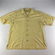 Camisa masculina de seda havaiana Tommy Bahama grande amarela floral manga curta ilha comprar usado  Enviando para Brazil