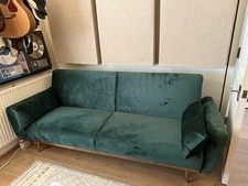 Velvet green sofa for sale  SUTTON