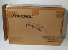 Usado, LORYERGO madeira clara 3 prateleiras monitor riser suporte 2 slots para tablet telefone ajustável comprar usado  Enviando para Brazil