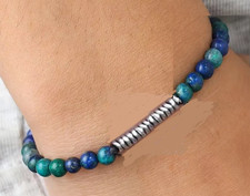Bracelet perles azurite d'occasion  Bordeaux-