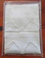 Conjunto vintage de 2 toalhas decorativas brancas de algodão italiano de linho para convidados comprar usado  Enviando para Brazil