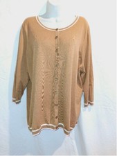 Cardigã Talbots marrom caramelo tamanho 2X Plus preppy carreira igreja vestuário comprar usado  Enviando para Brazil