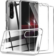 Do Sony Xperia 1 IV Case Slim Clear Silikon Żel Etui na telefon + szkło hartowane na sprzedaż  Wysyłka do Poland