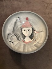 Lindo vaso de cerâmica moderno de meados do século Polia Pillin mulher cavalo e pássaro comprar usado  Enviando para Brazil