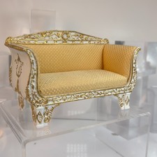 Sofá estofado pintado em miniatura para casa de bonecas artesanal verão escala 1:12 SP24 comprar usado  Enviando para Brazil