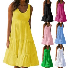 Mini vestido de verão feminino vestido de verão vestidos babados largos roupa de praia casual E comprar usado  Enviando para Brazil