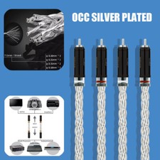 Par OCC cabo de áudio HiFi banhado a prata cobre plugue RCA fio de interconexão de sinal comprar usado Par OCC cabo de áudio HiFi banhado a prata cobre plugue RCA fio de interconexão de sinal comprar usado  Enviando para Brazil