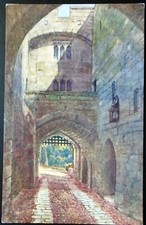 Cartão de arte 1907-15 Gate House and Portcullis, Warwick Castle, Warwick, Inglaterra comprar usado  Enviando para Brazil