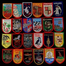 LEMBRANÇA VINTAGE AUSTRALIANA Bordado Tecido Patch Emblema Motivo Costurar comprar usado  Enviando para Brazil