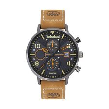 Relógio masculino Timberland usado, mostrador preto e pulseira de couro marrom, TDWGF2091503 comprar usado  Enviando para Brazil