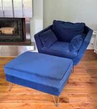 Fauteuil pouf velours d'occasion  Chambourcy