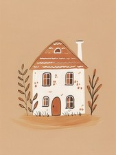 Plakat 60x80cm Wzory dla Dzieci, Dziewczynki i Chłopca - Domek na sprzedaż  PL
