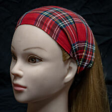 Wide Red Tartan Hair Band Head Turban Bandana Ladies Fashion hogmanay. comprar usado  Enviando para Brazil