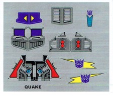 TRANSFORMERS GERAÇÃO 1, G1 DECEPTICON QUAKE REPRO ETIQUETAS/ADESIVOS comprar usado  Enviando para Brazil