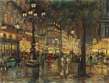 Pintura a óleo impressão paisagem A-noite-em-Paris-Constantin-Alexeevich-Korovin comprar usado  Enviando para Brazil