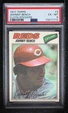 1977 adesivos de beisebol adesivos de pano Johnny Bench (One Star Back) #3 PSA 6 HOF comprar usado  Enviando para Brazil
