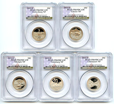Usado, 2011 S Parques Nacionais 5 Moedas Conjunto de Quarto PCGS PR69DCAM Bandeira Especial Etiqueta NP comprar usado  Enviando para Brazil