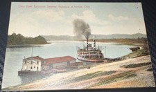 Por volta de 1908 Ironton Ohio cartão postal cena do rio cais barco a vapor BONANZA não usado comprar usado  Enviando para Brazil