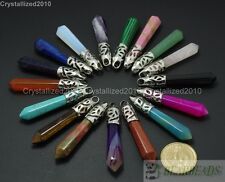 Pedra preciosa natural longa hexagonal pontiaguda Reiki chakra pingente de cura miçangas escolha comprar usado  Enviando para Brazil