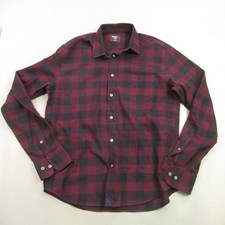 Camisa masculina Untuckit manga longa média botão frontal casual slim fit cheques, usado comprar usado  Enviando para Brazil