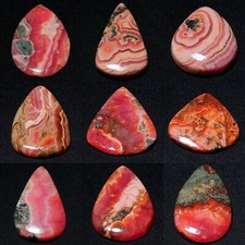 Usado, Fabuloso Cabochão Natural Vermelho Rosa Rodocrosita com Pedra Preciosa Cabochão de Pera Pirita comprar usado  Enviando para Brazil